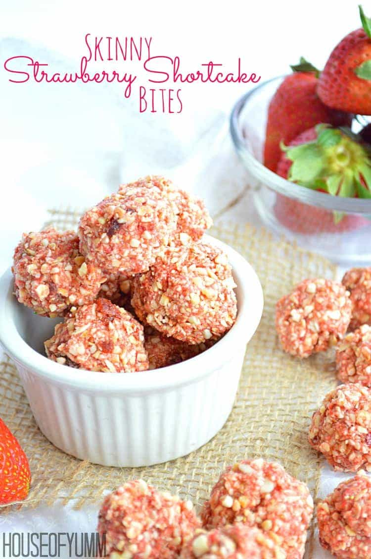 Skinny Strawberry Shortcake Bites. Gluten free and vegan. Perfect for snacking! 