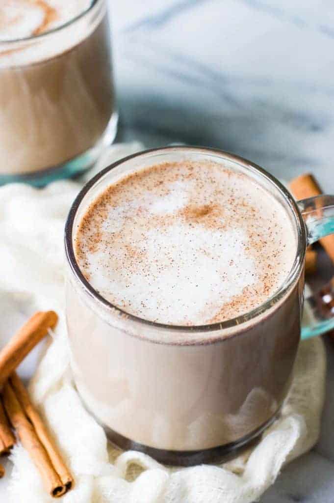 Snickerdoodle Latte. This warm, comforting coffee drink is loaded with cinnamon and hints of brown sugar. Plus it's easily made at home!! No fancy equipment needed! You will be making lattes every day they're so easy!! 