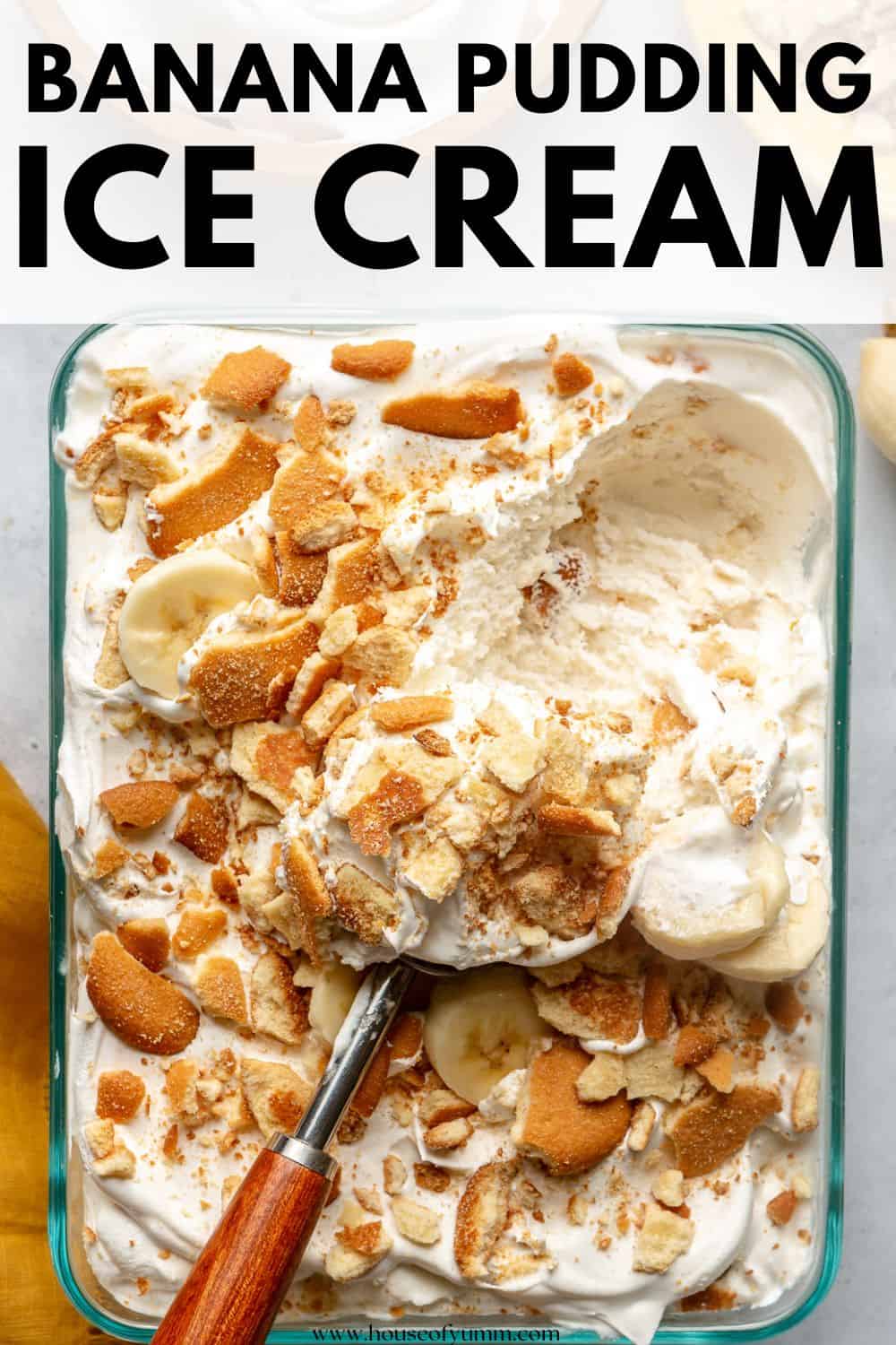 Banana Pudding ice cream with text.