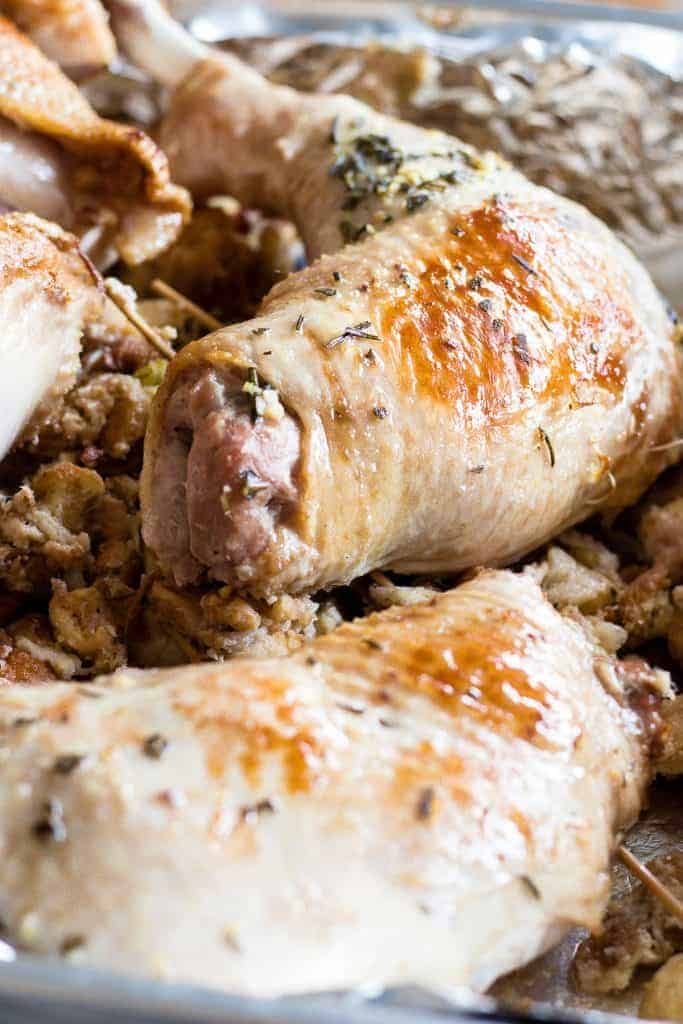 Tender and juicy turkey perfect for Thanksgiving day. Plus instructions on how to make turkey stock, gravy and stuffing too! 