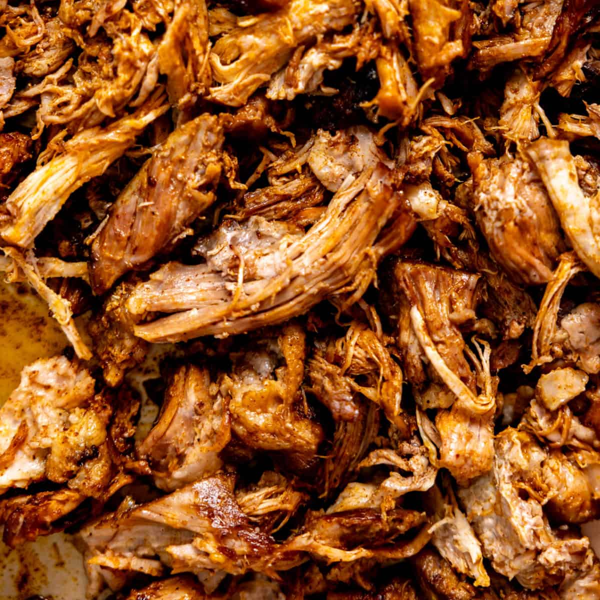 Shredded slow cooker pulled pork.