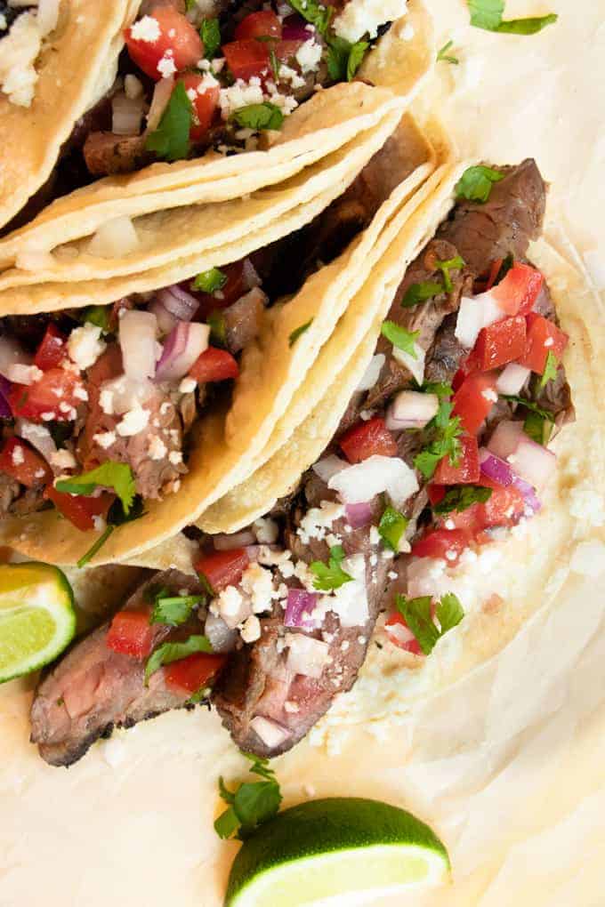 Homemade Tex Mex Street Tacos. 