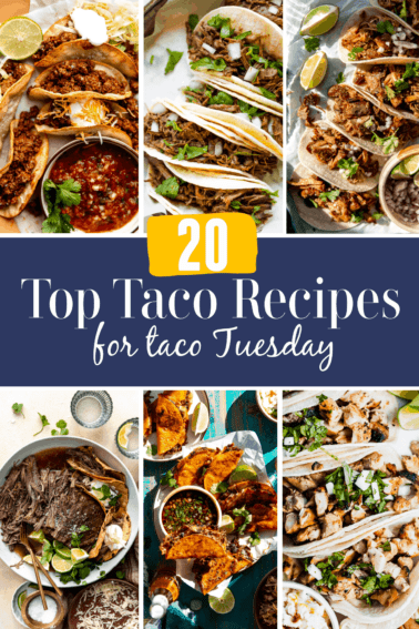 Taco round up image showing top taco recipe images.