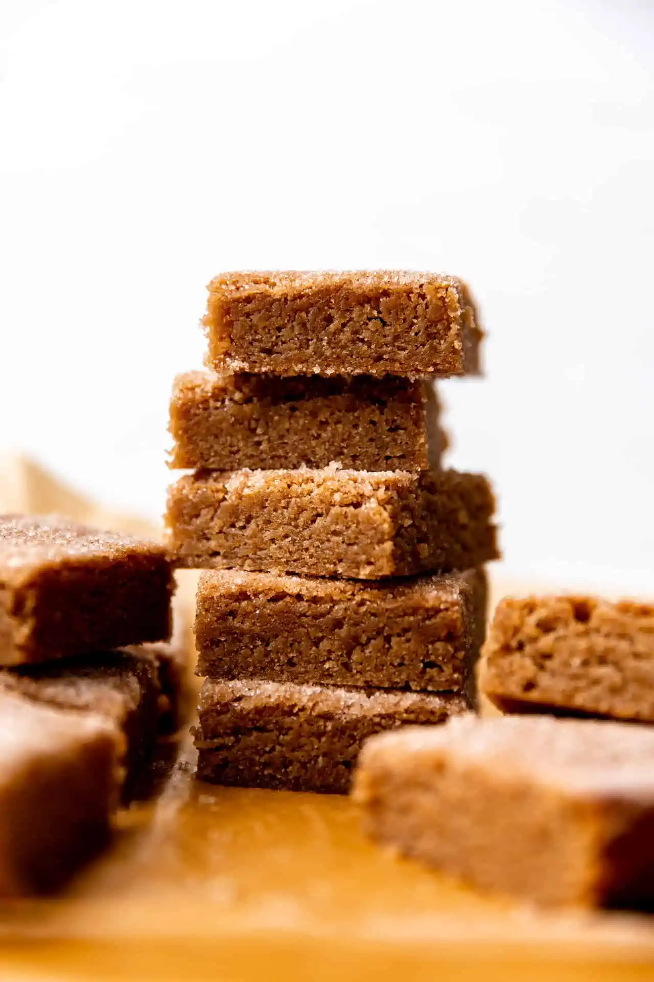 Stack of of cinnamon blondies.