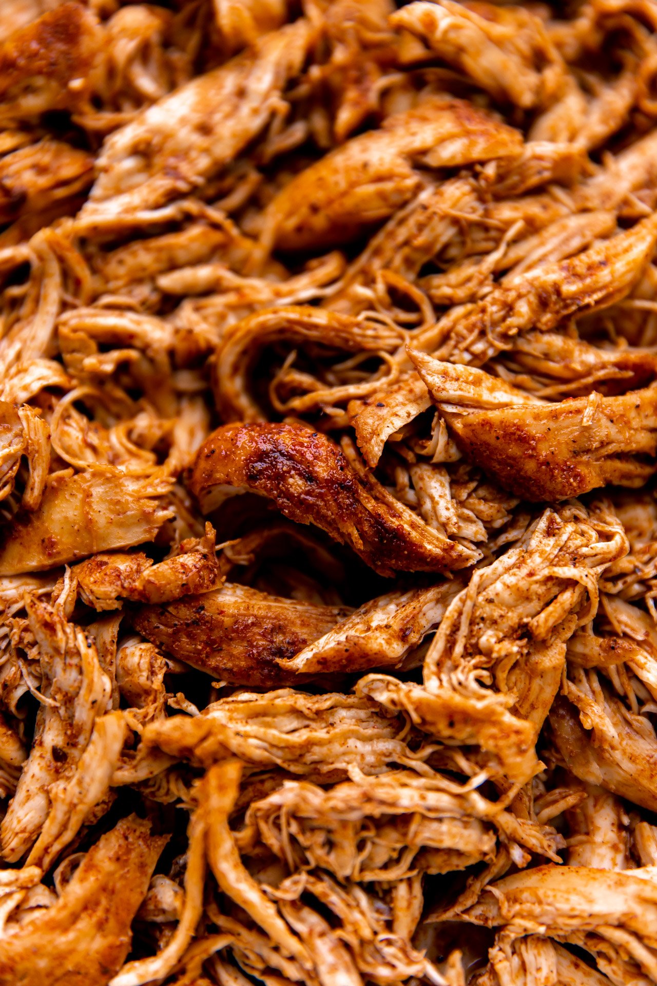 Shredded chicken made with a homemade seasoning mix. 