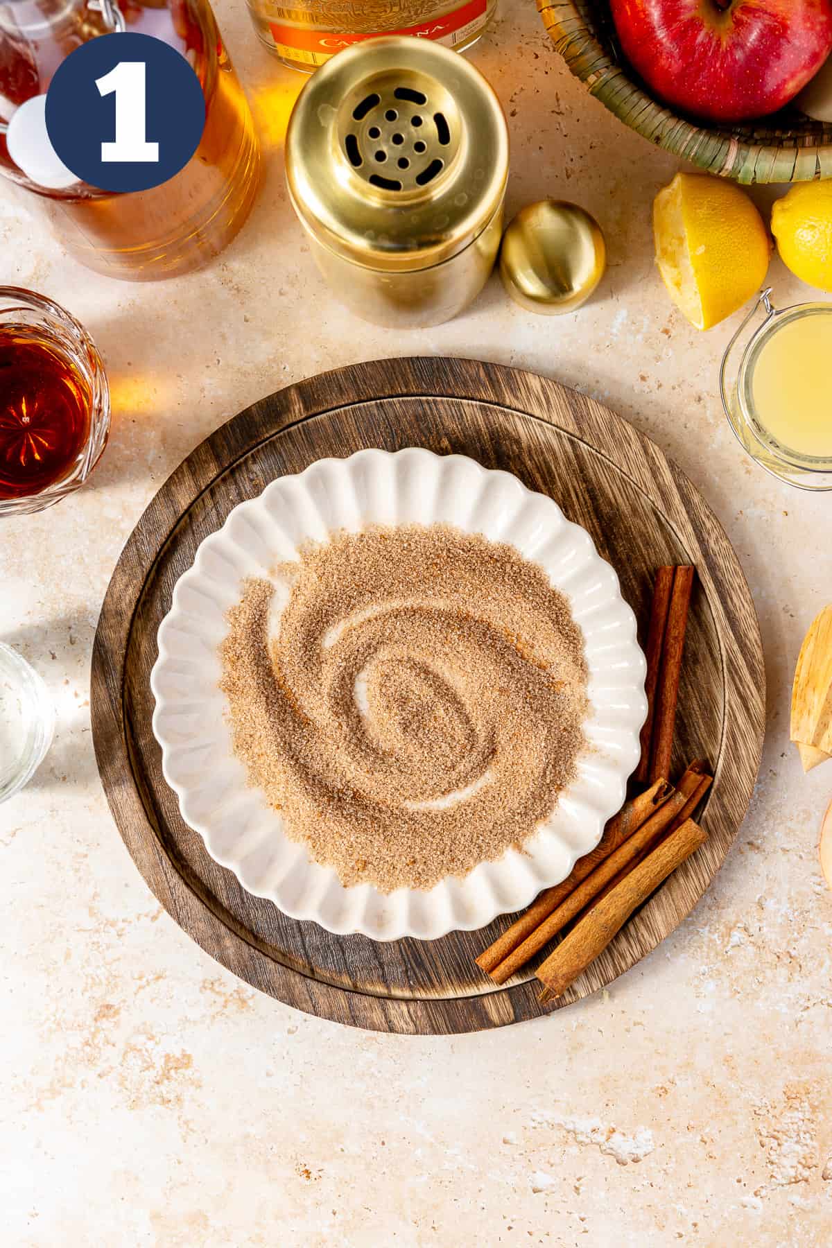 Cinnamon Sugar swirled on a plate. 
