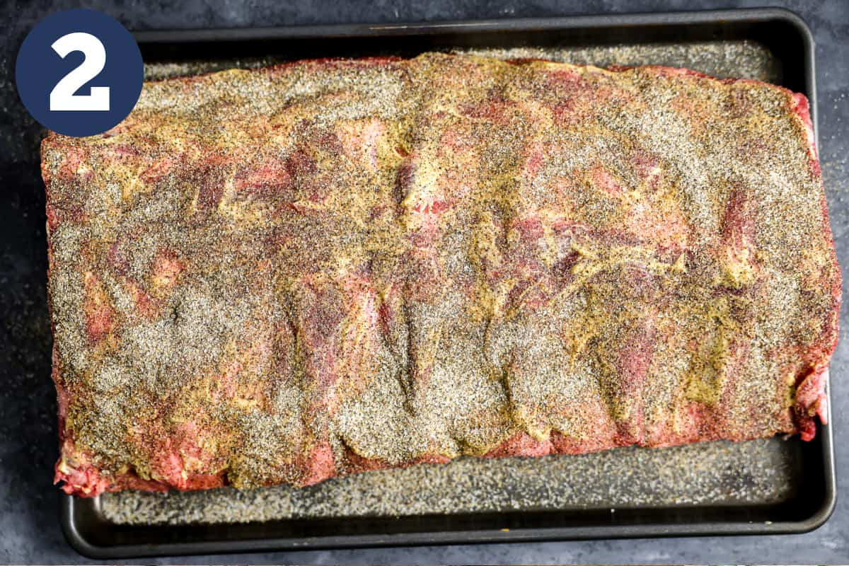 Beef ribs coated in a Texas style dry rub. 