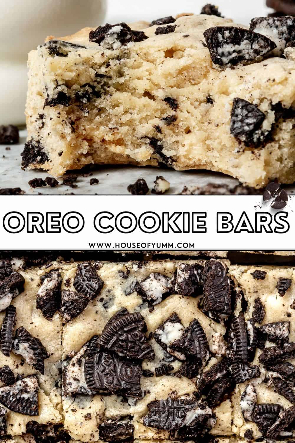 Oreo Bars Pinterest collage.