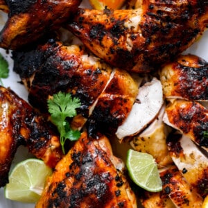 Grilled pollo asado sliced.