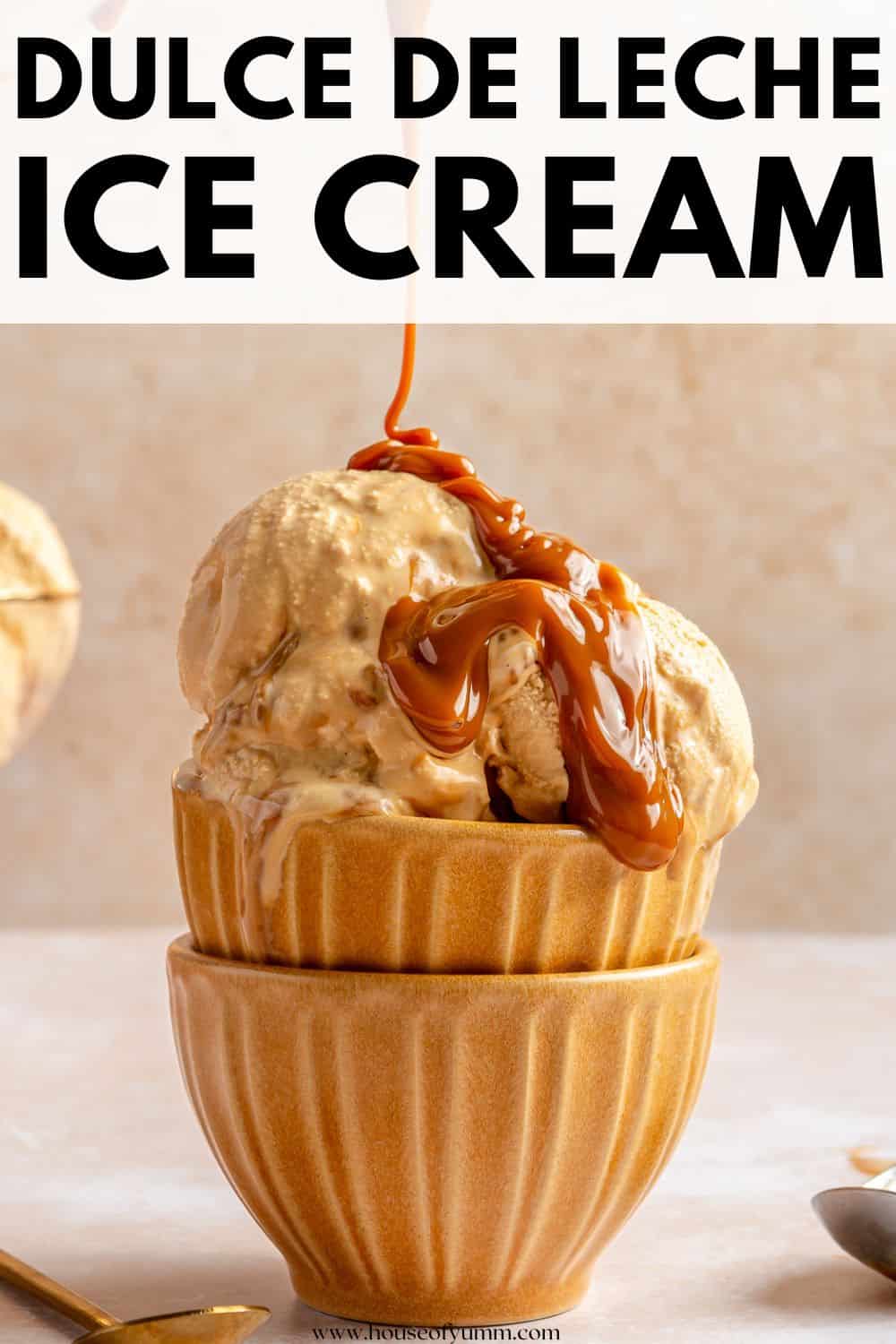 Dulce de leche ice cream with text.