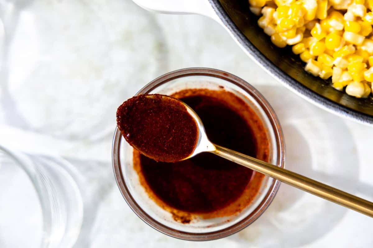 Homemade Chile lime sauce in a jar.