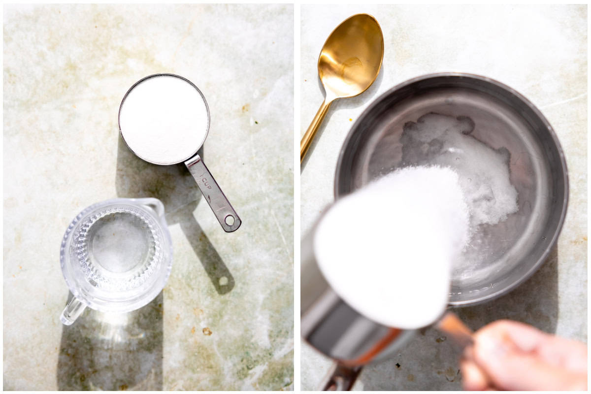 Ingredients for making a simple syrup, 