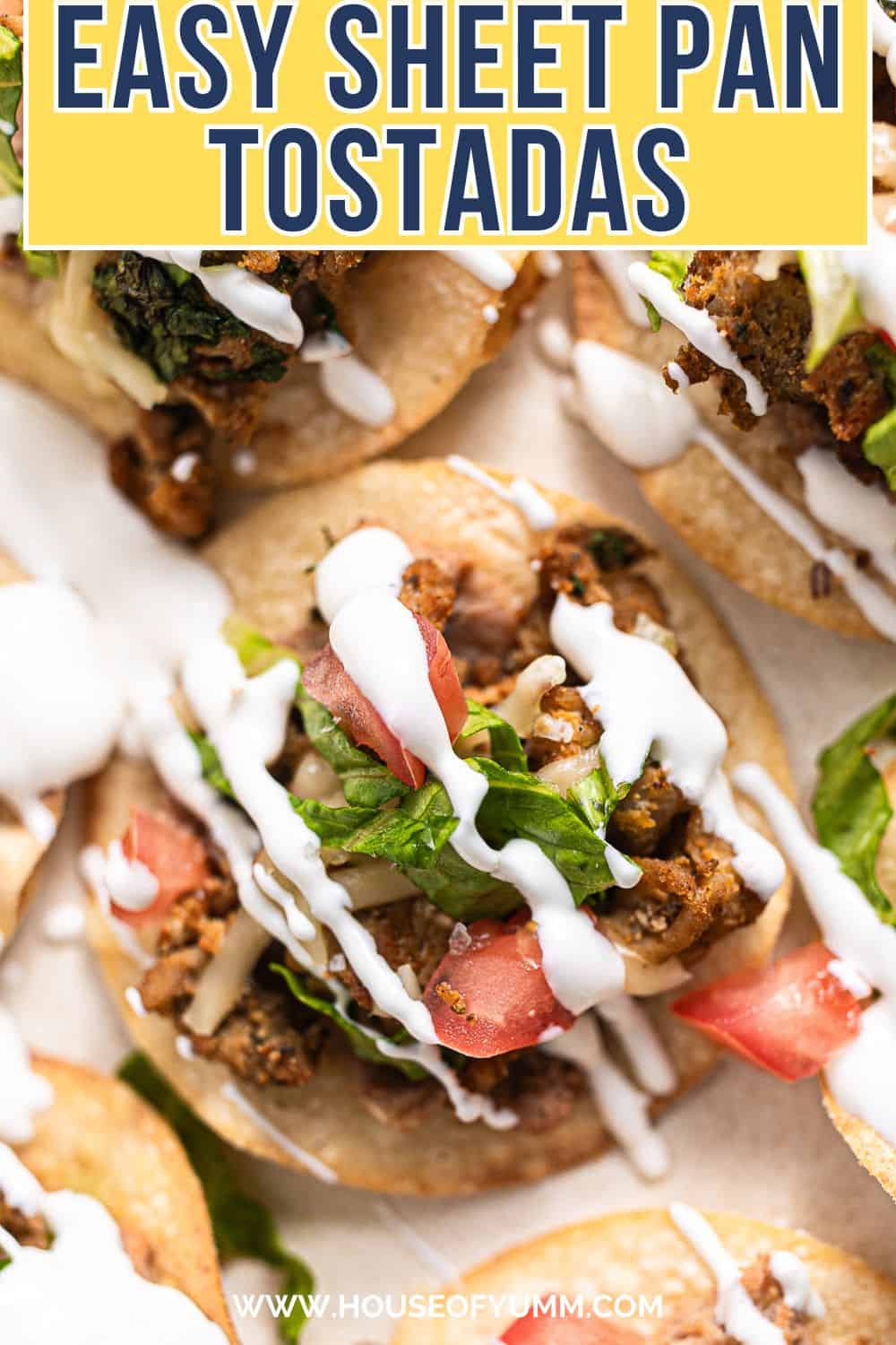 Sheet pan tostadas with text.