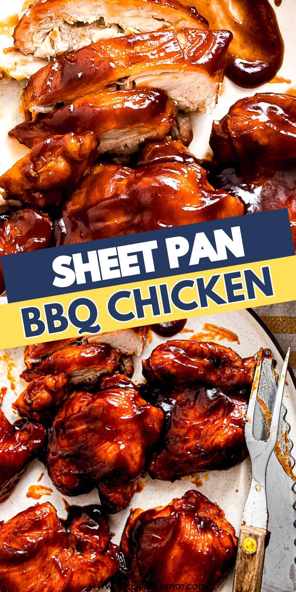 Sheet Pan BBQ Chicken with text.